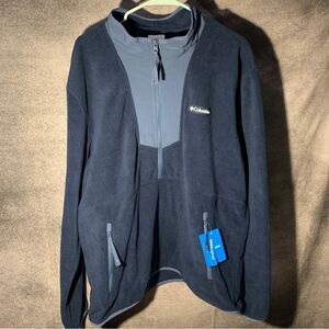 Columbia Men's Sequoia Grove Half Zip Fleece Size XL Navy Blue New